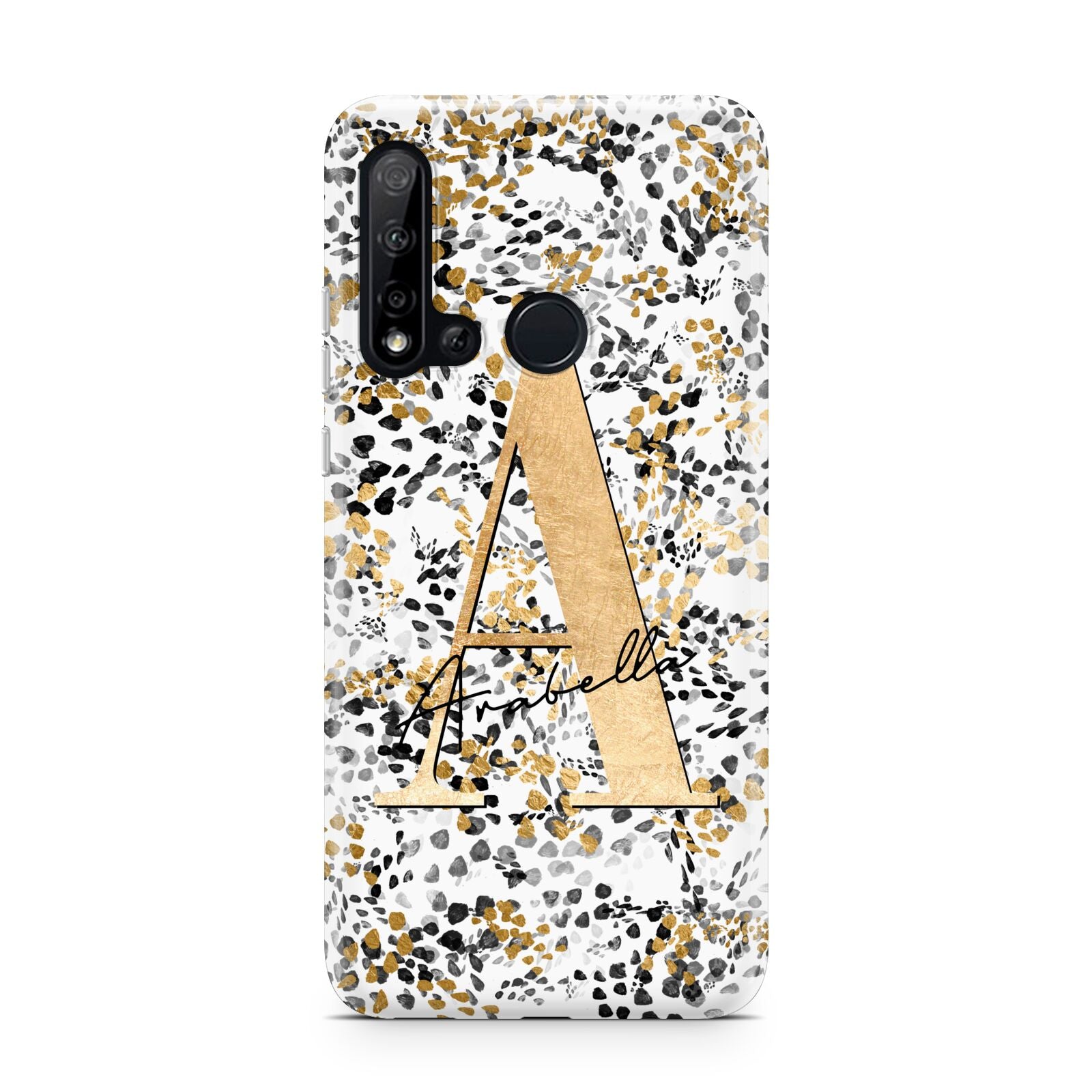 Personalised Gold Black Cheetah Huawei P20 Lite 5G Phone Case