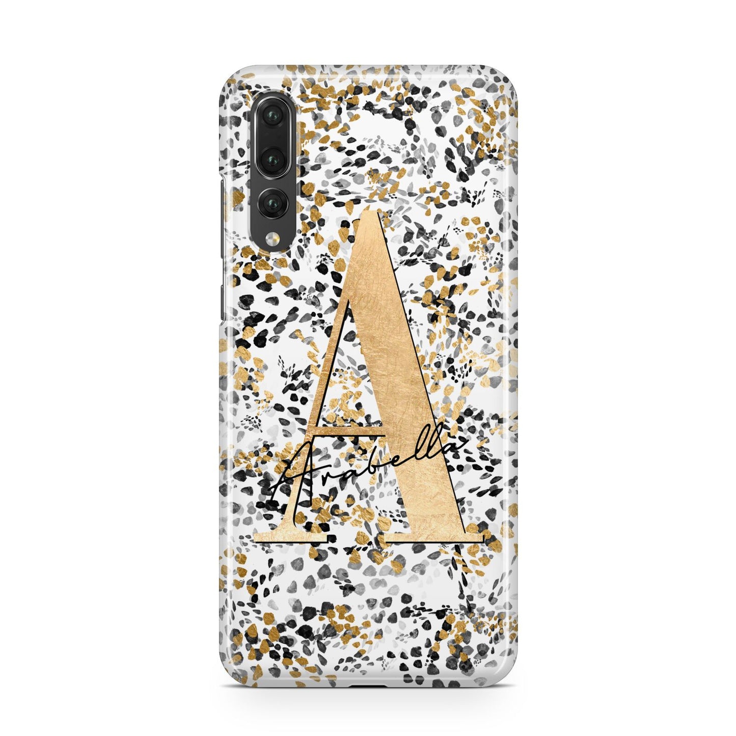 Personalised Gold Black Cheetah Huawei P20 Pro Phone Case