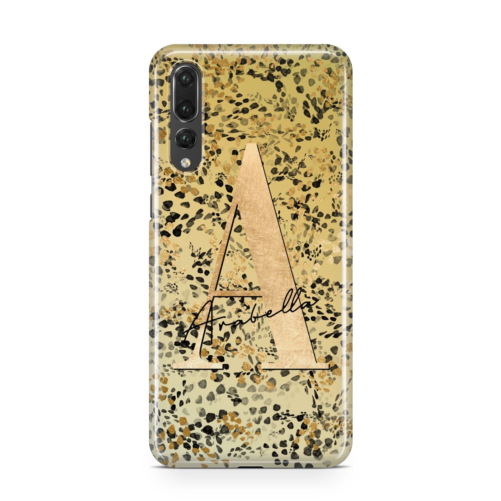 Personalised Gold Black Cheetah Huawei P20 Pro Phone Case