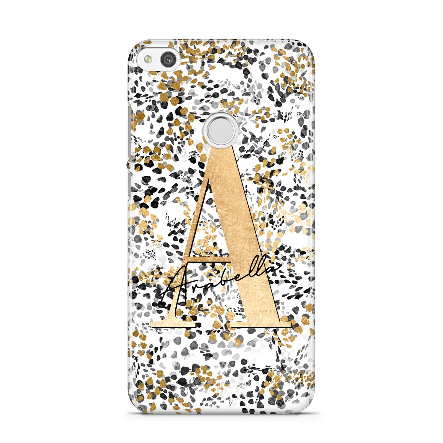 Personalised Gold Black Cheetah Huawei P8 Lite Case