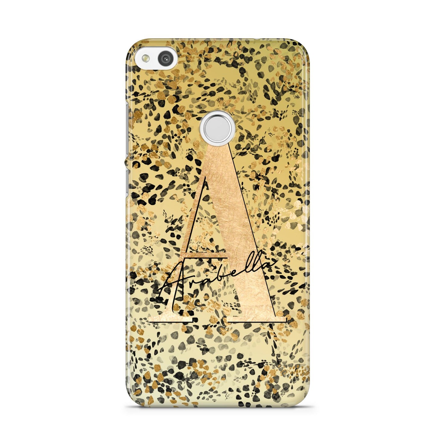 Personalised Gold Black Cheetah Huawei P8 Lite Case