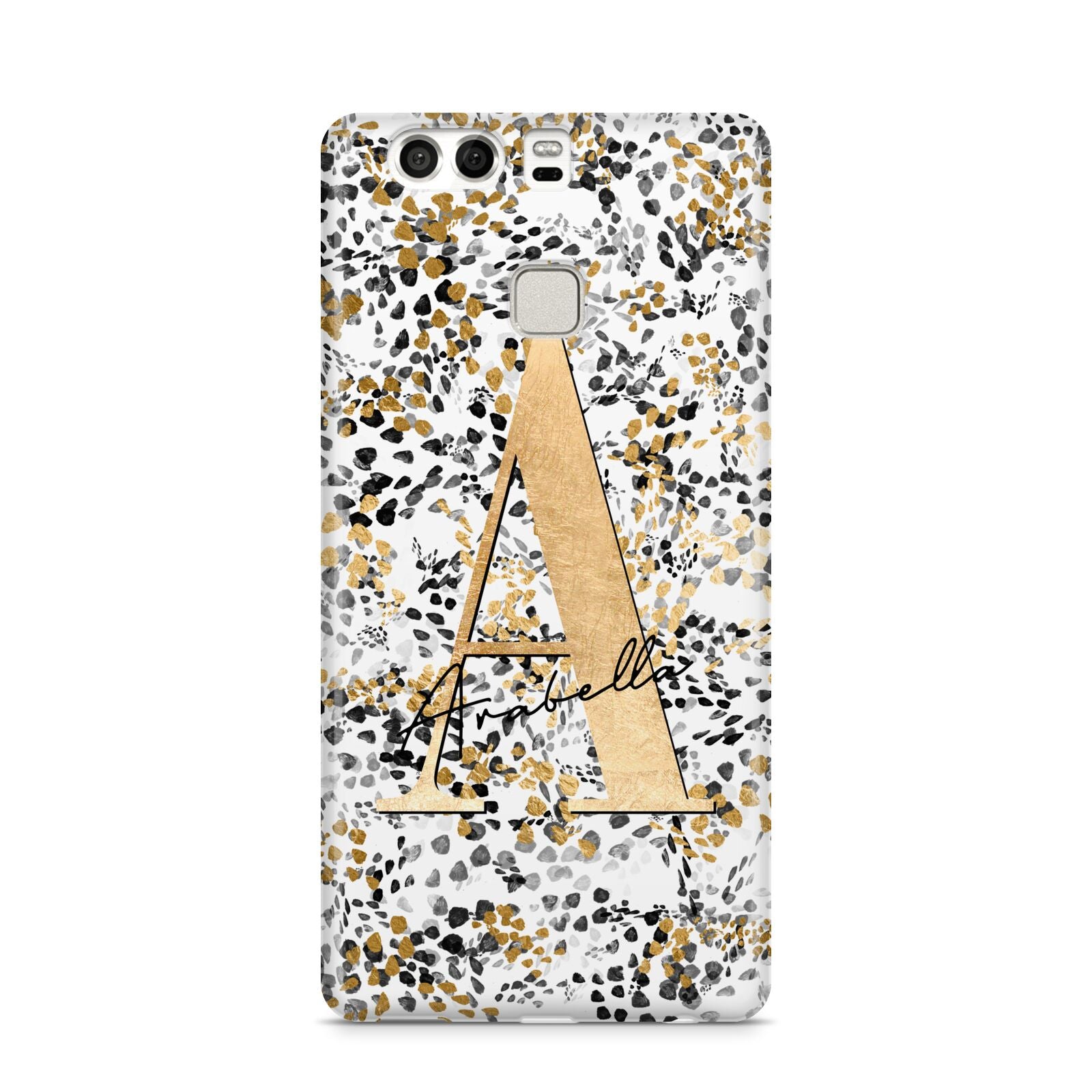 Personalised Gold Black Cheetah Huawei P9 Case