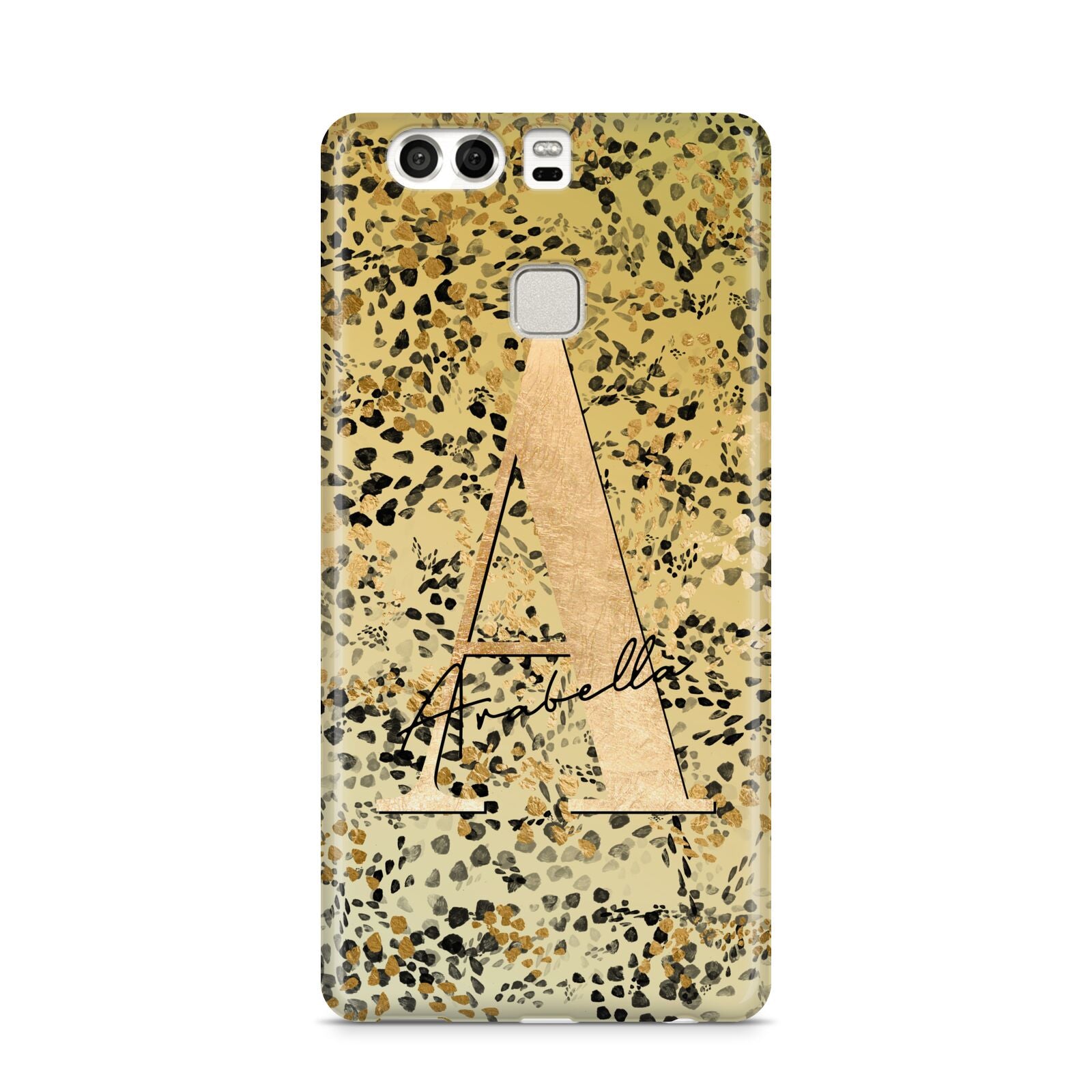 Personalised Gold Black Cheetah Huawei P9 Case