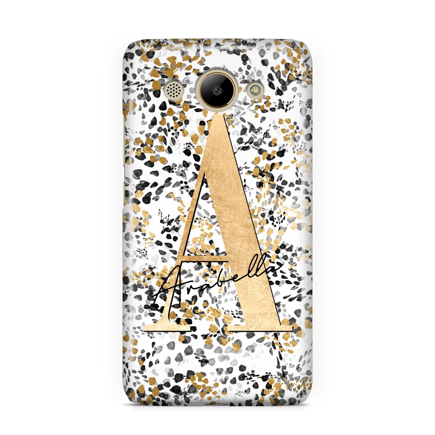 Personalised Gold Black Cheetah Huawei Y3 2017