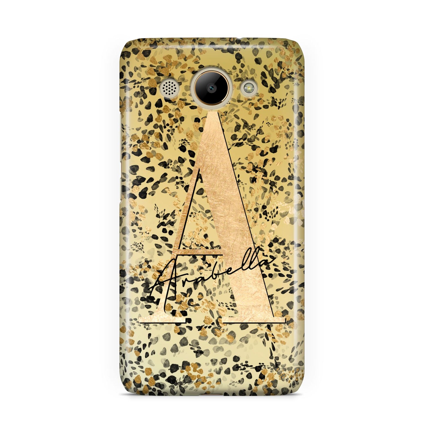 Personalised Gold Black Cheetah Huawei Y3 2017