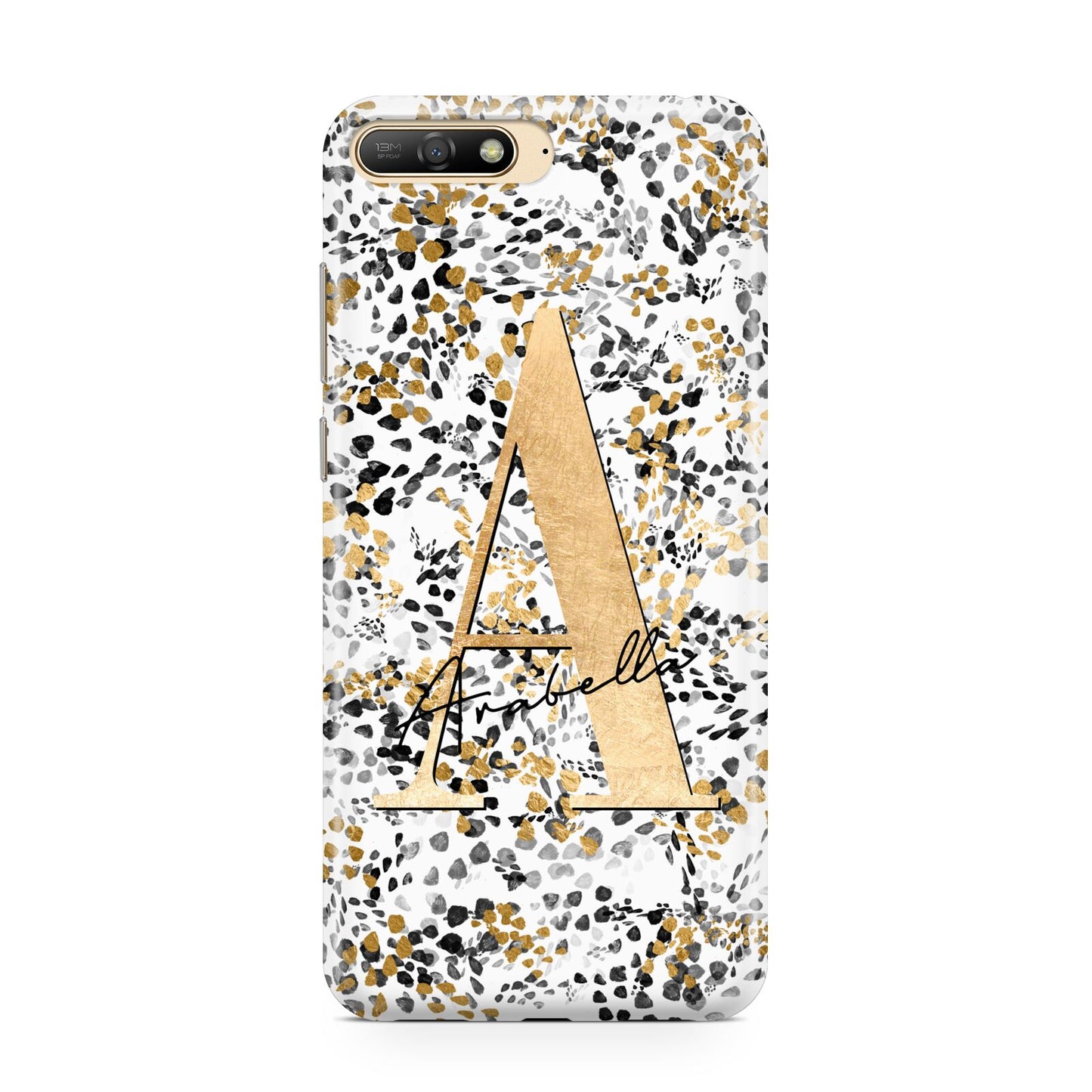 Personalised Gold Black Cheetah Huawei Y6 2018