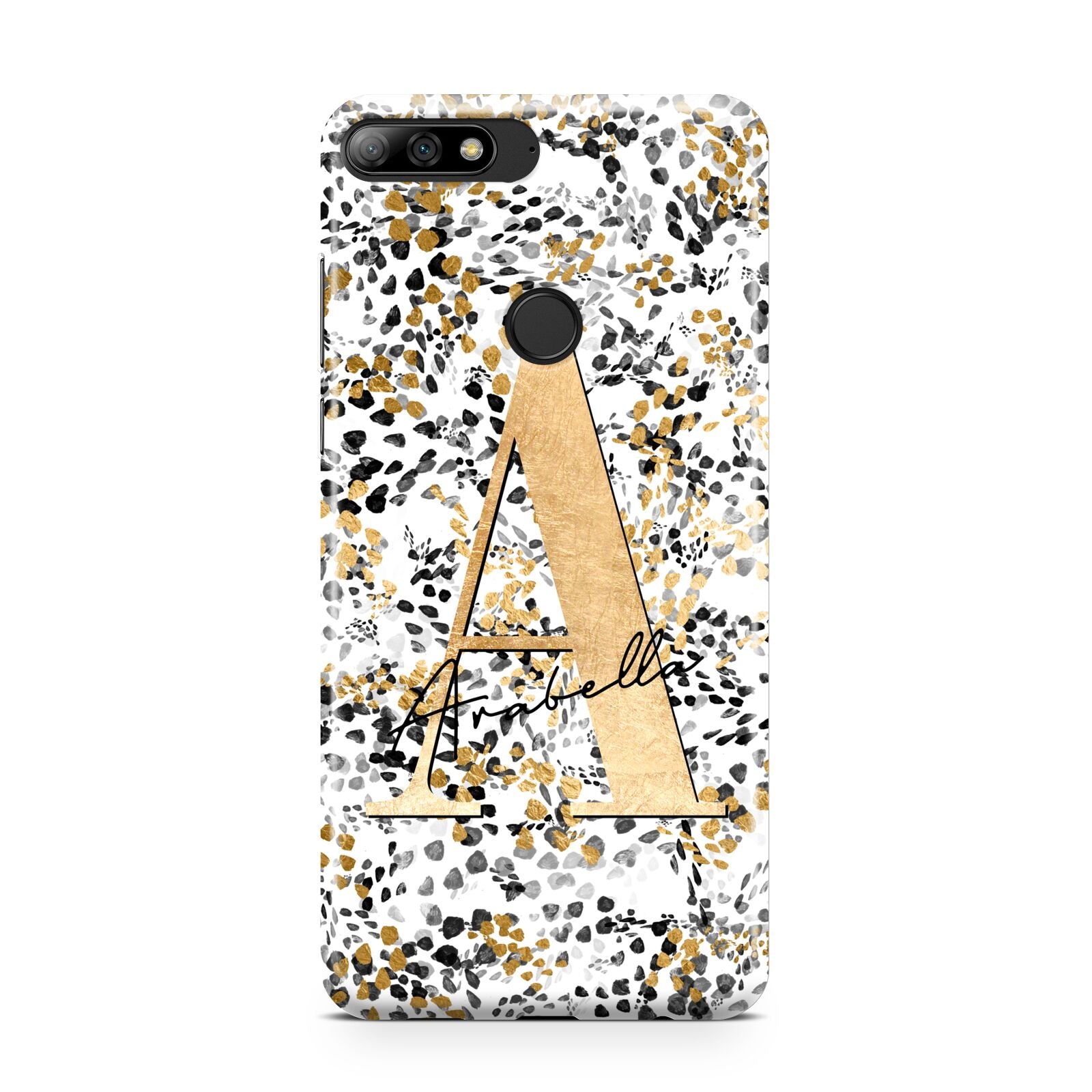 Personalised Gold Black Cheetah Huawei Y7 2018