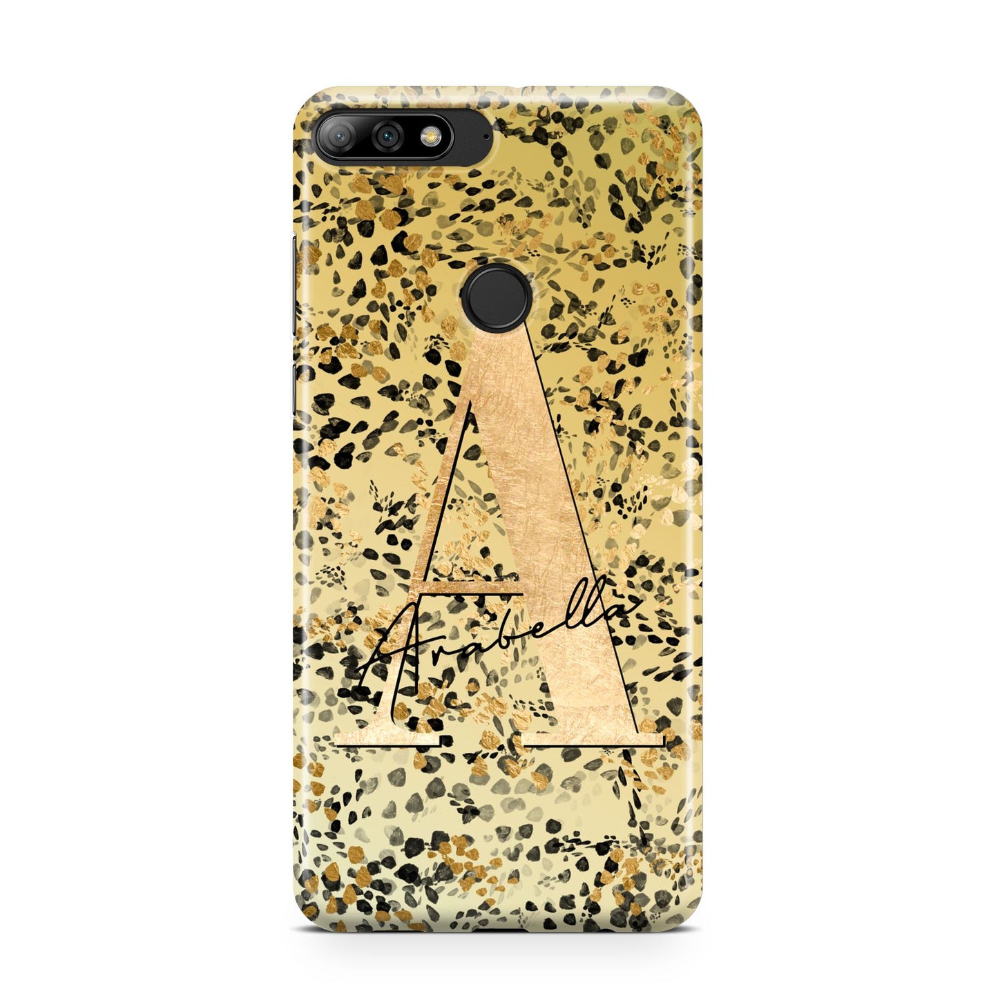 Personalised Gold Black Cheetah Huawei Y7 2018