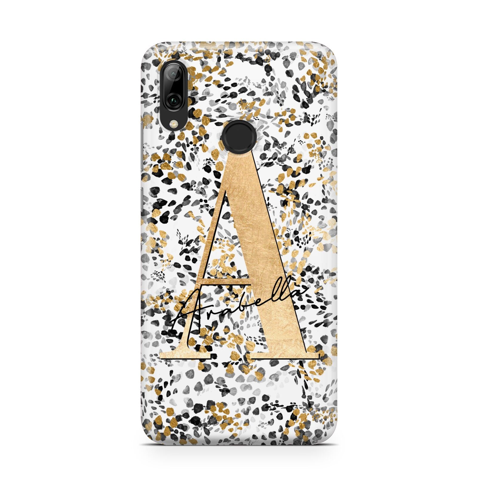 Personalised Gold Black Cheetah Huawei Y7 2019