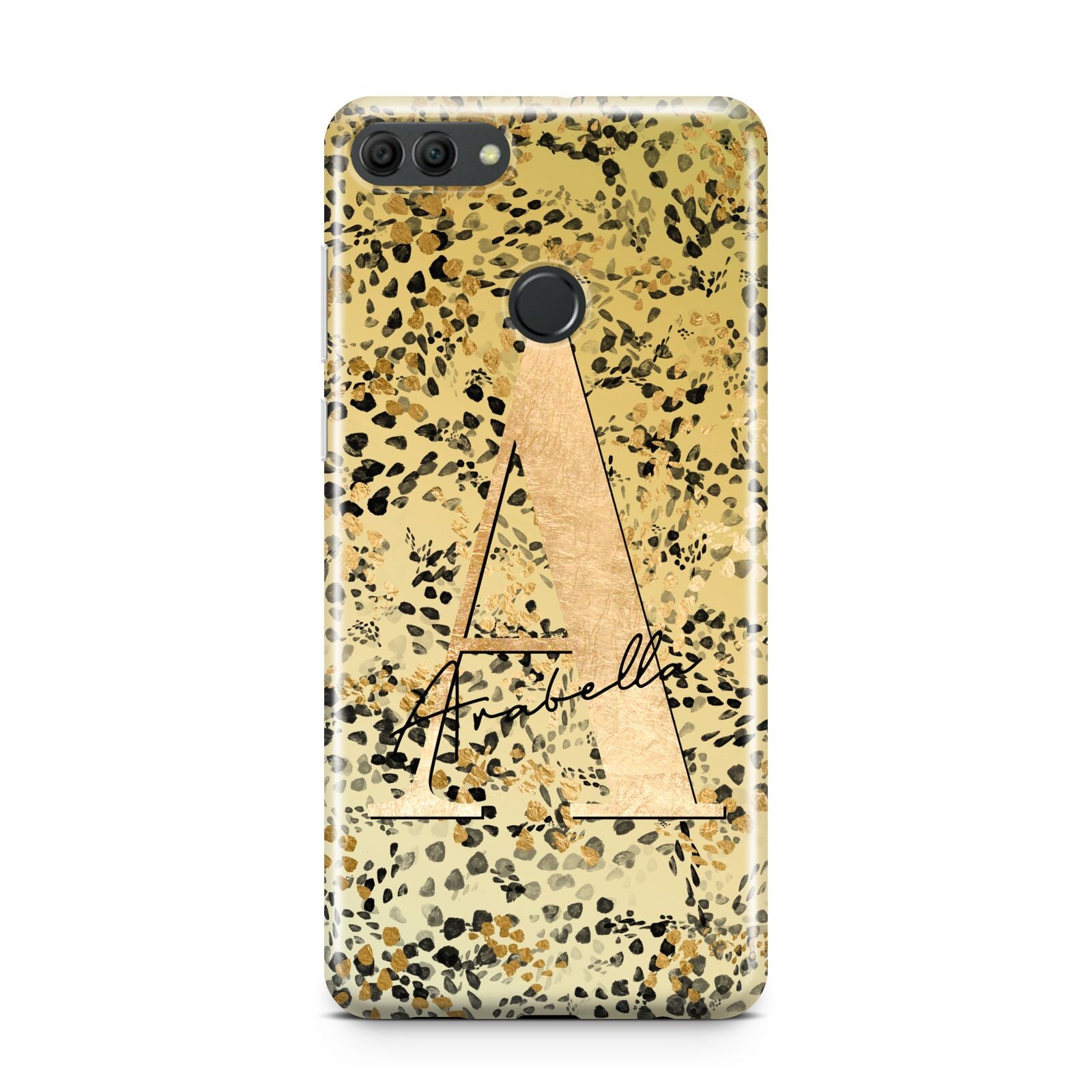 Personalised Gold Black Cheetah Huawei Y9 2018