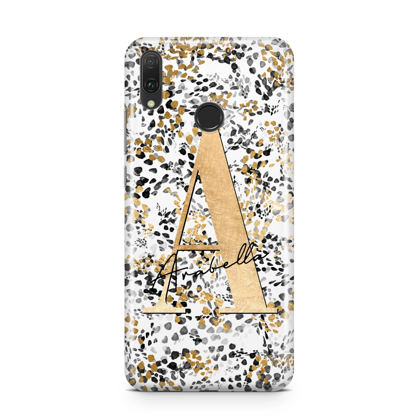 Personalised Gold Black Cheetah Huawei Y9 2019