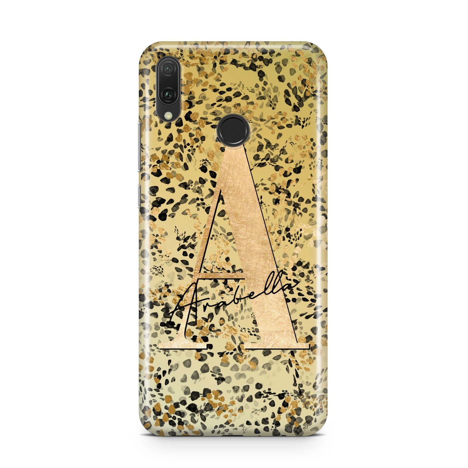 Personalised Gold Black Cheetah Huawei Y9 2019