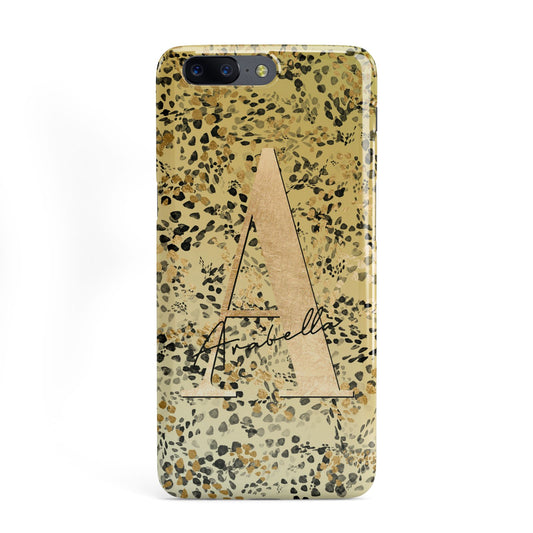 Personalised Gold Black Cheetah OnePlus Case