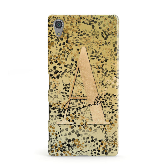 Personalised Gold Black Cheetah Sony Xperia Case