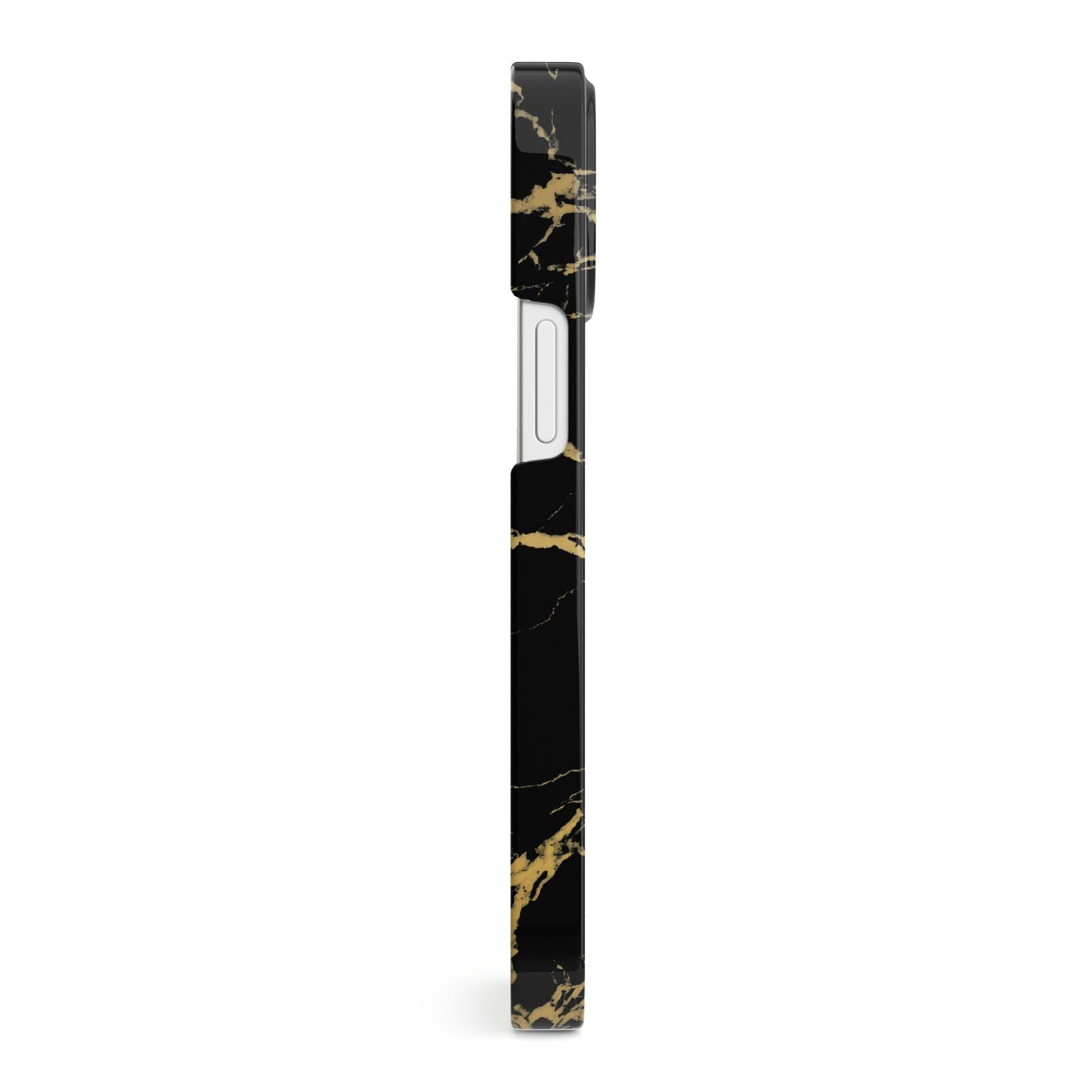 Personalised Gold Black Marble Monogram iPhone 13 Mini Side Image 3D Snap Case