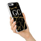 Personalised Gold Black Marble Monogram iPhone 7 Plus Bumper Case on Silver iPhone Alternative Image