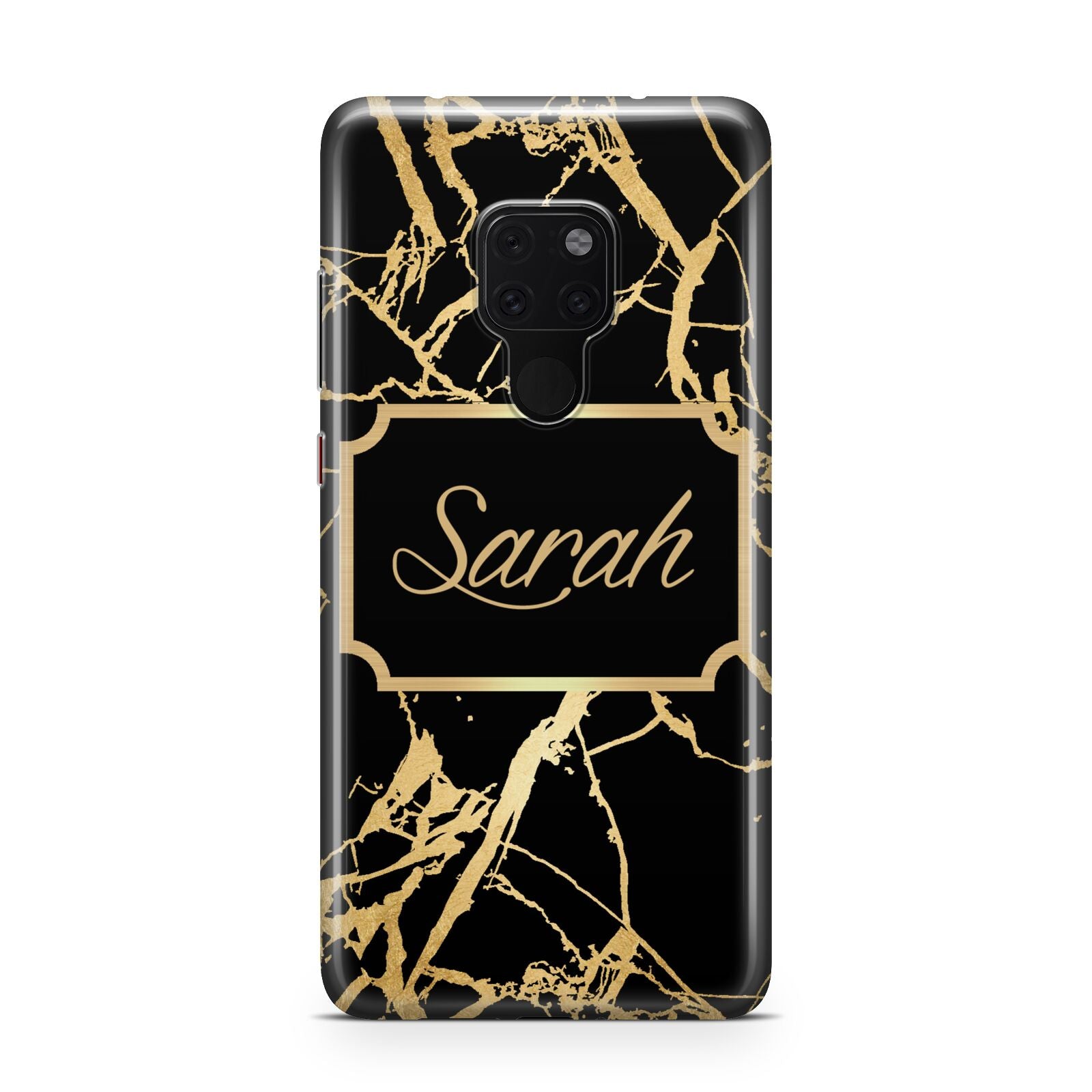 Personalised Gold Black Marble Name Huawei Mate 20 Phone Case