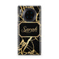Personalised Gold Black Marble Name Huawei Mate 30 Pro Phone Case