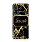Personalised Gold Black Marble Name Huawei Nova 6 Phone Case