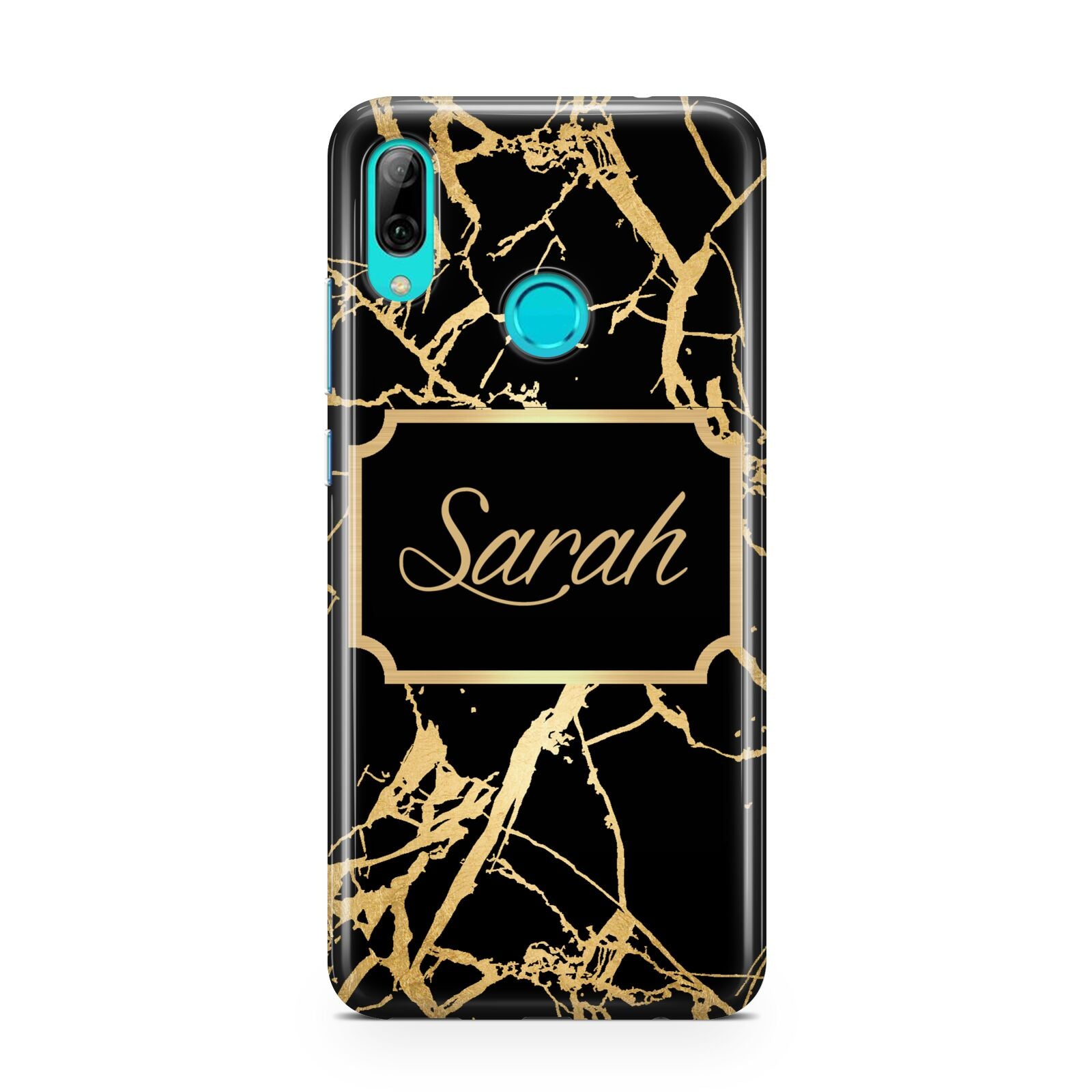 Personalised Gold Black Marble Name Huawei P Smart 2019 Case