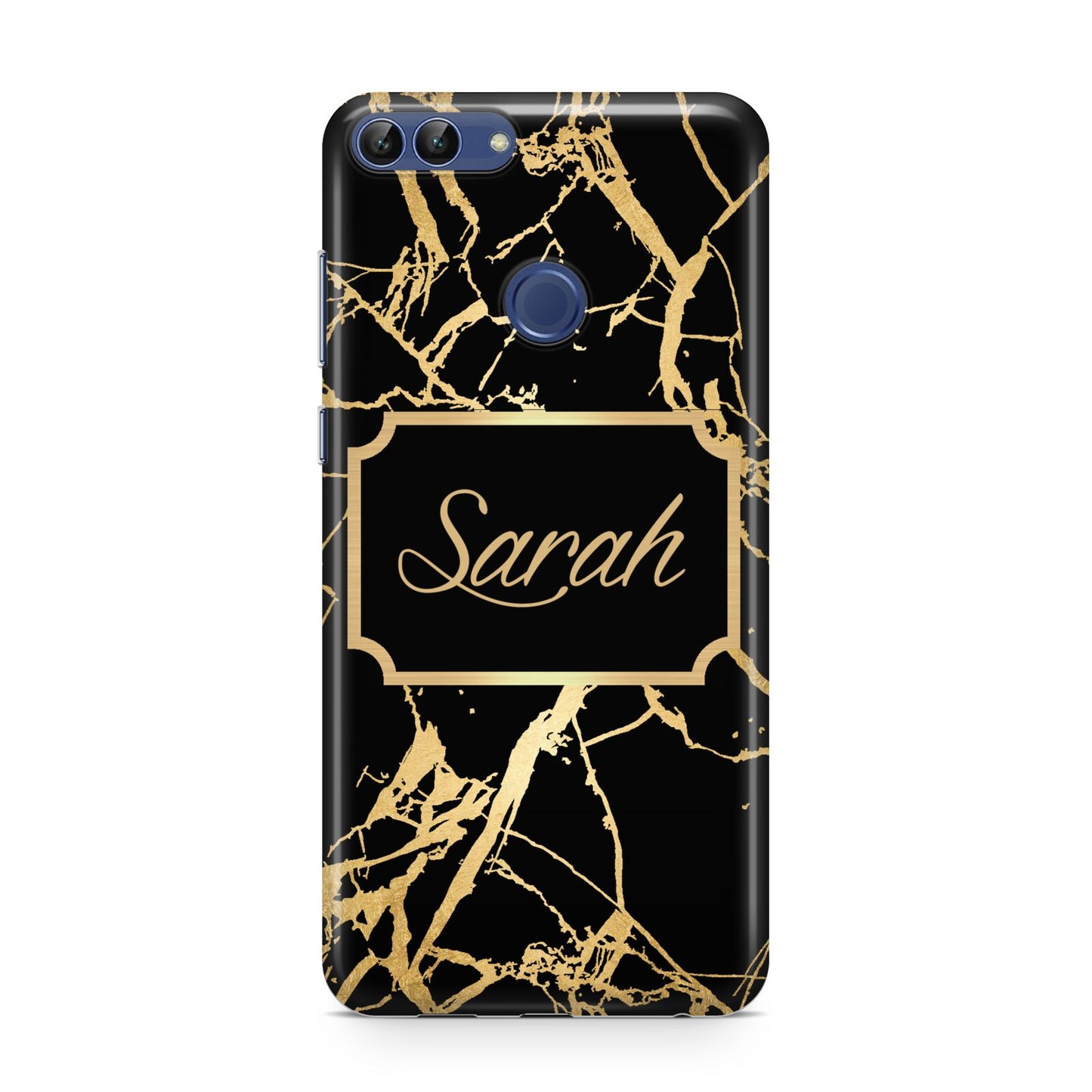Personalised Gold Black Marble Name Huawei P Smart Case
