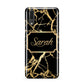 Personalised Gold Black Marble Name Huawei P20 Phone Case