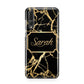 Personalised Gold Black Marble Name Huawei P20 Pro Phone Case
