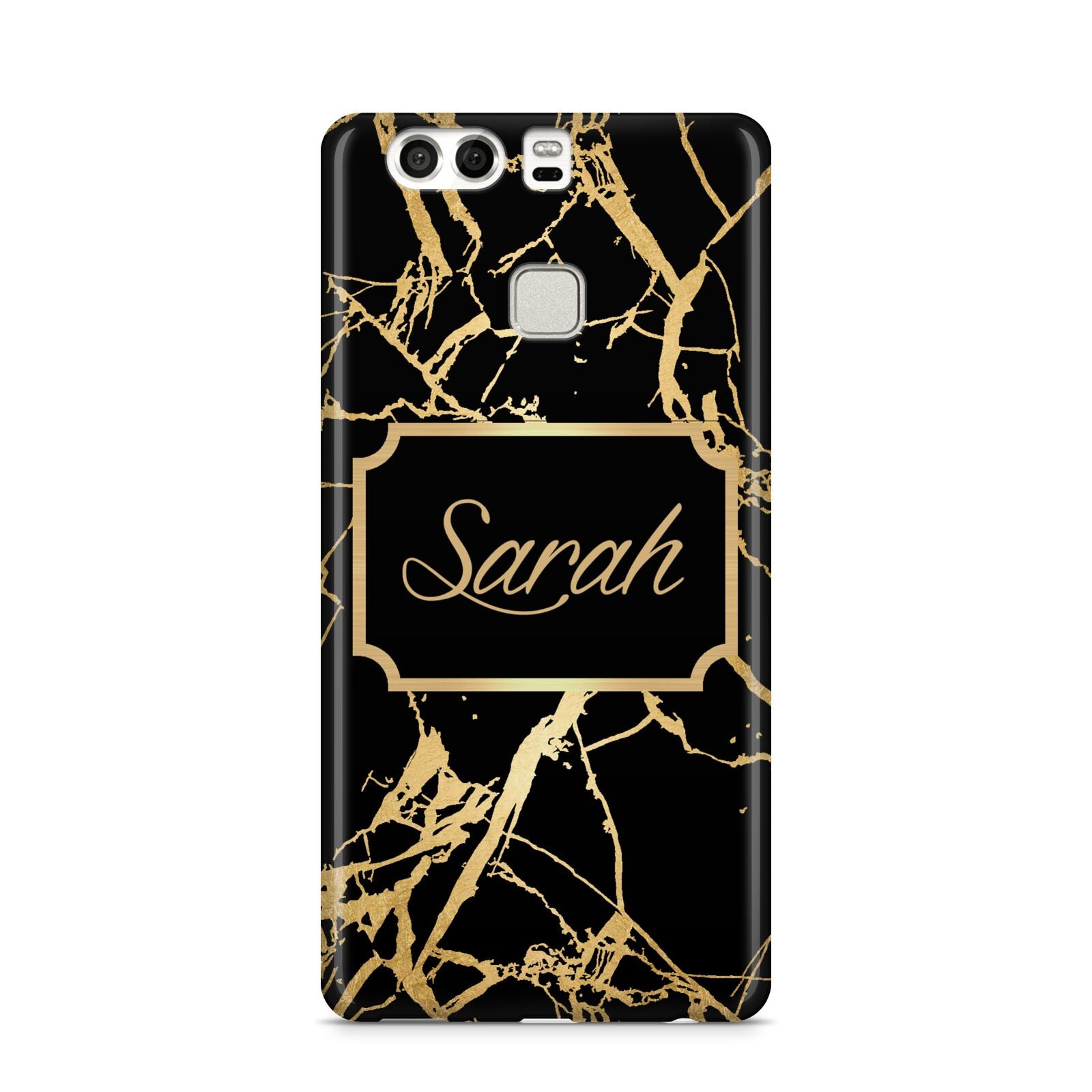 Personalised Gold Black Marble Name Huawei P9 Case