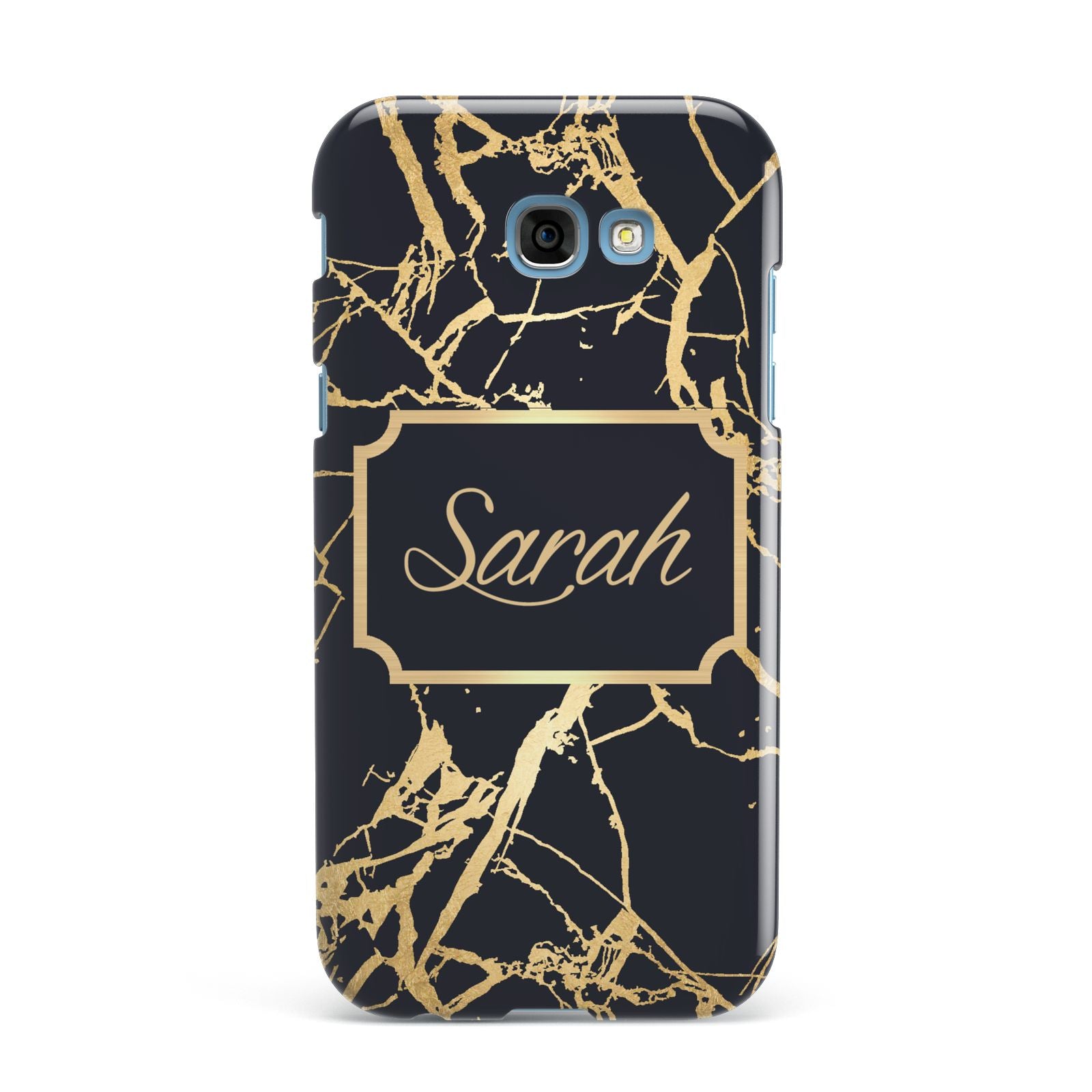 Personalised Gold Black Marble Name Samsung Galaxy A7 2017 Case