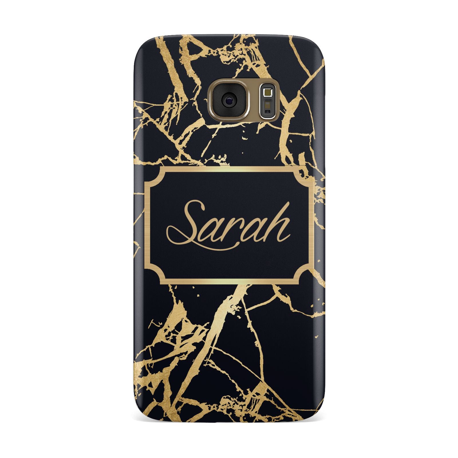 Personalised Gold Black Marble Name Samsung Galaxy Case