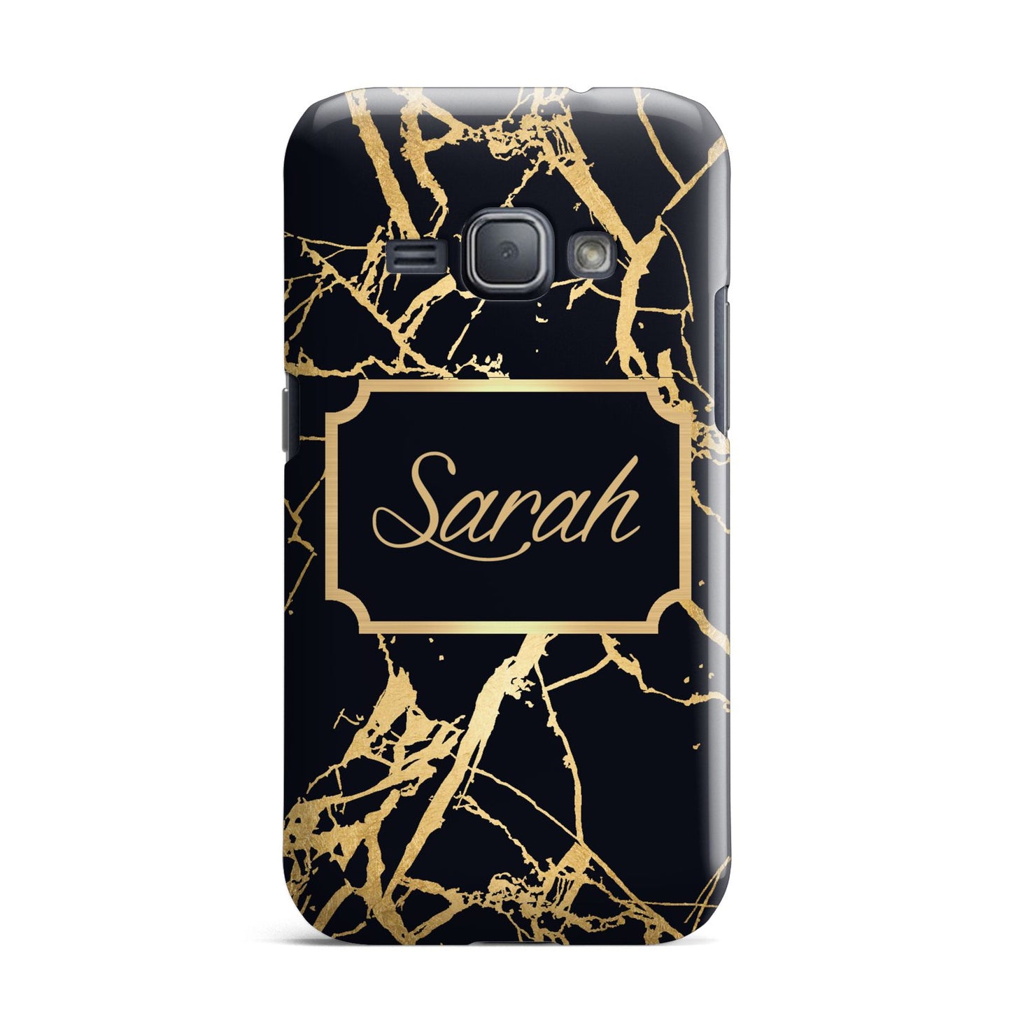 Personalised Gold Black Marble Name Samsung Galaxy J1 2016 Case