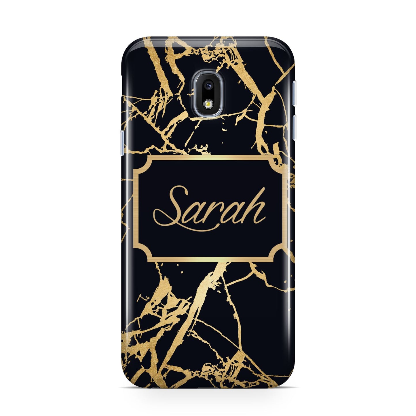 Personalised Gold Black Marble Name Samsung Galaxy J3 2017 Case