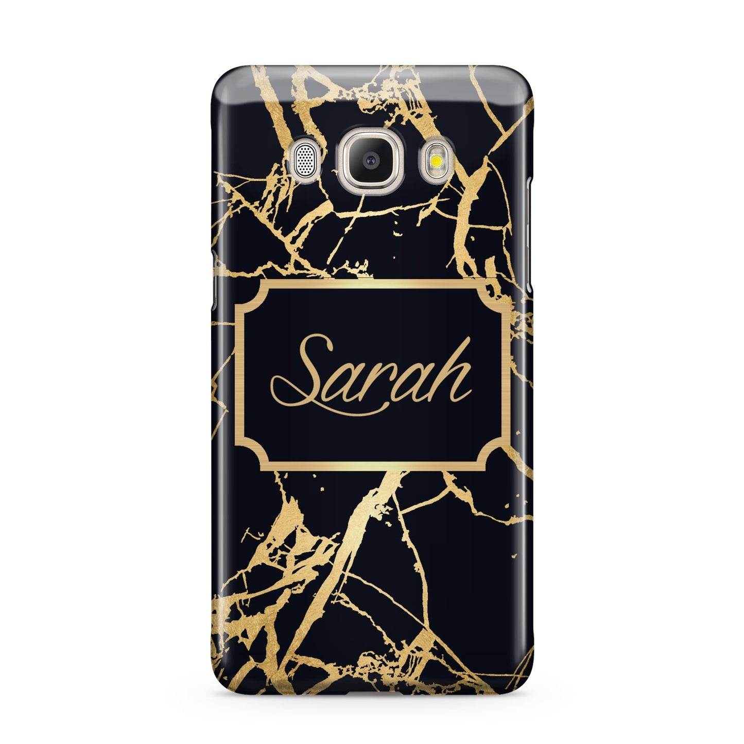 Personalised Gold Black Marble Name Samsung Galaxy J5 2016 Case