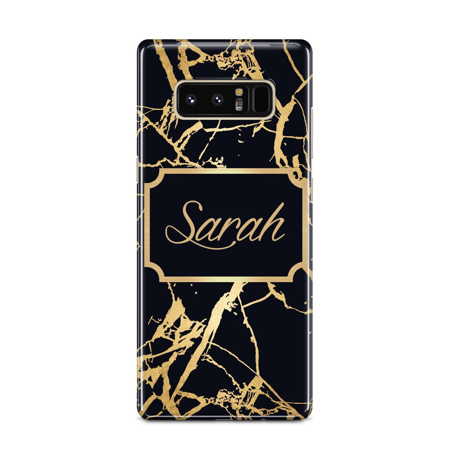 Personalised Gold Black Marble Name Samsung Galaxy Note 8 Case