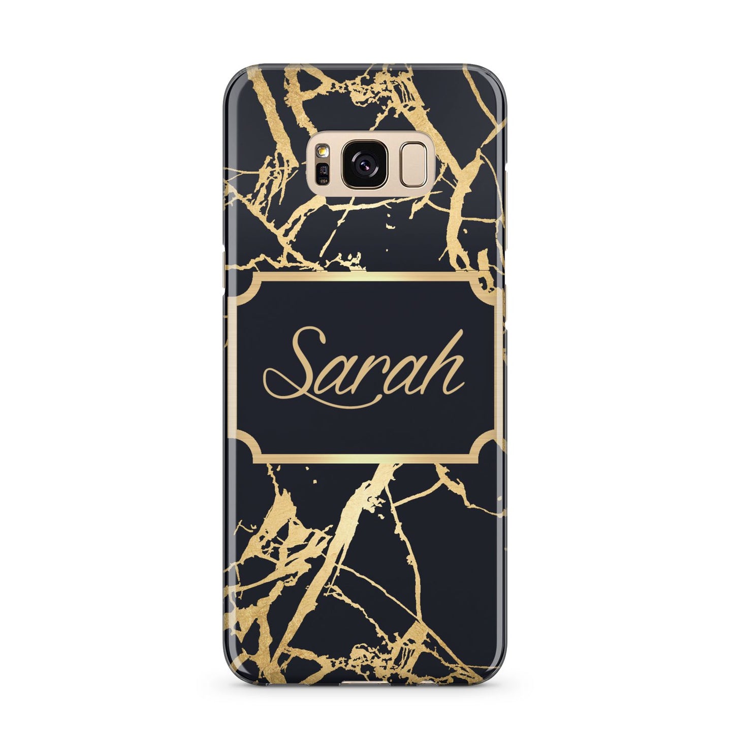 Personalised Gold Black Marble Name Samsung Galaxy S8 Plus Case