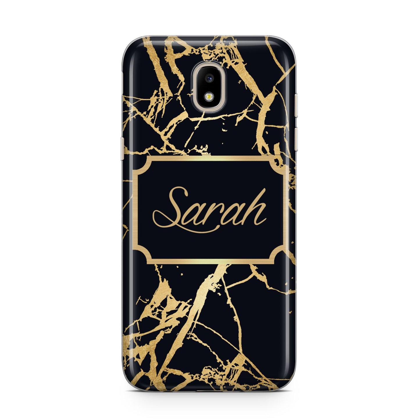 Personalised Gold Black Marble Name Samsung J5 2017 Case