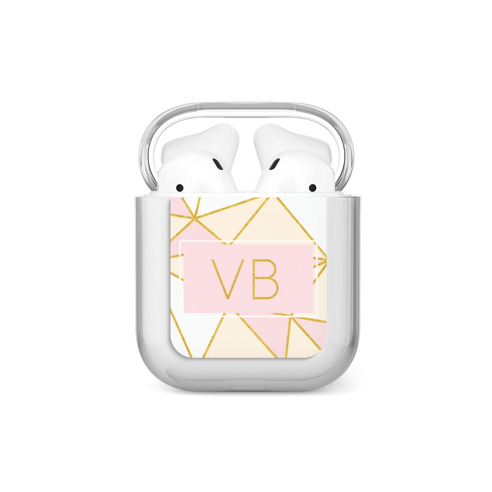 Personalised Gold Initials Geometric AirPods Case