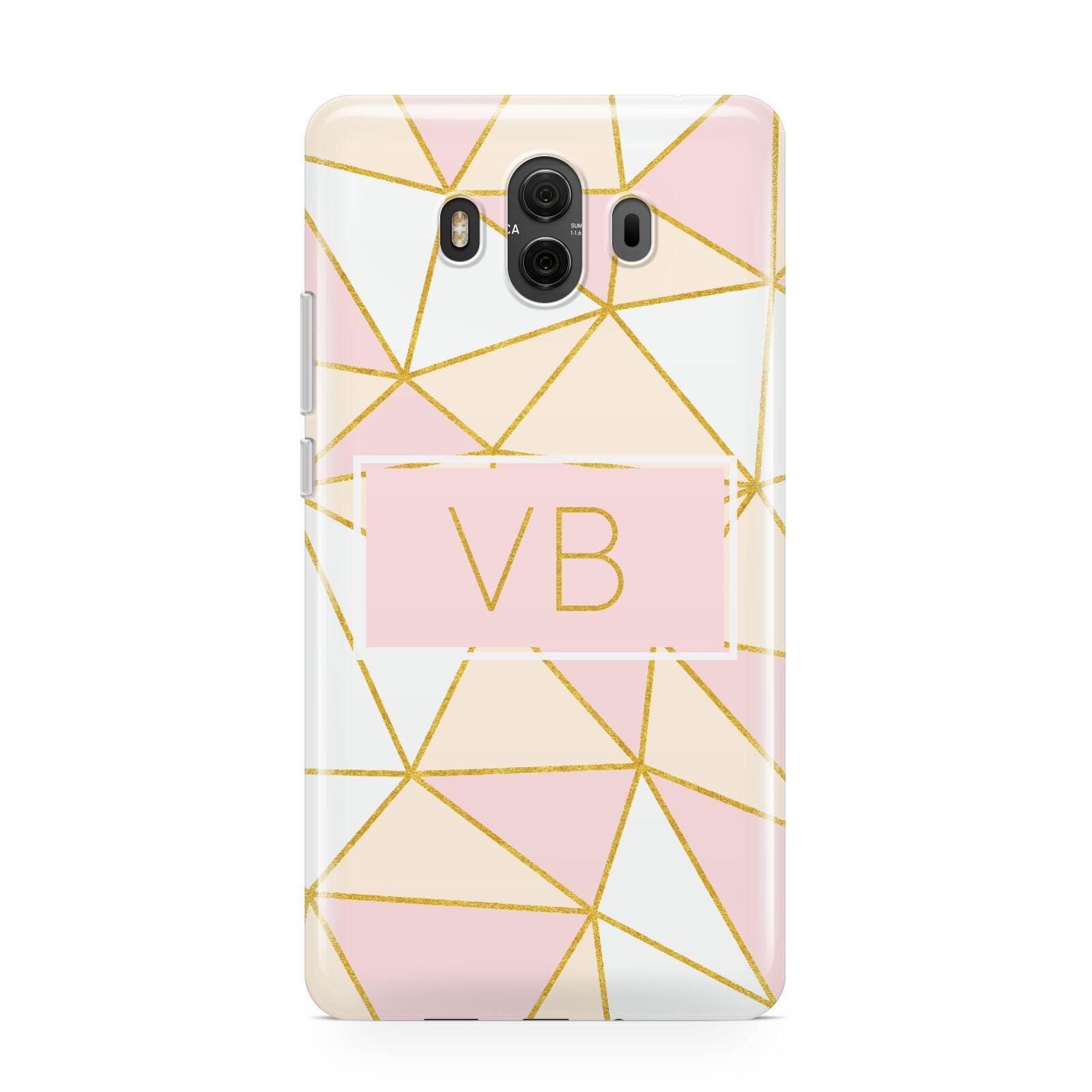 Personalised Gold Initials Geometric Huawei Mate 10 Protective Phone Case
