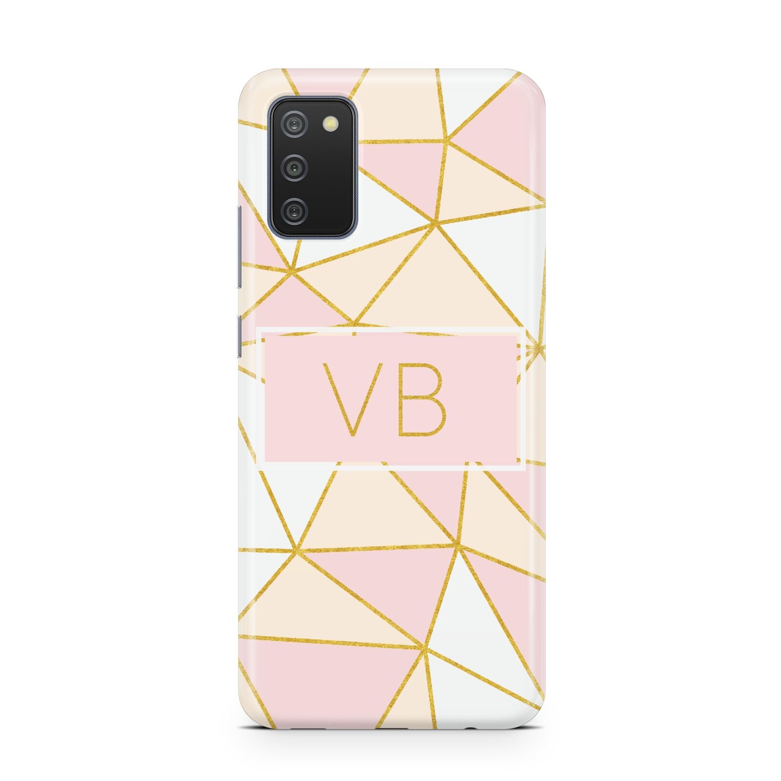 Personalised Gold Initials Geometric Samsung A02s Case