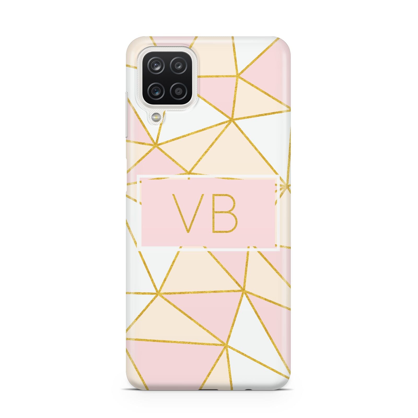 Personalised Gold Initials Geometric Samsung A12 Case