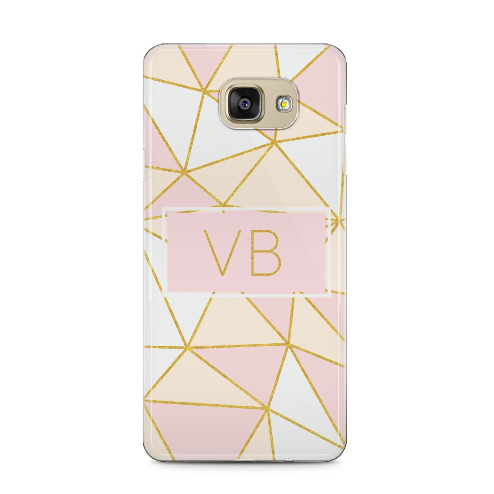 Personalised Gold Initials Geometric Samsung Galaxy A5 2016 Case on gold phone