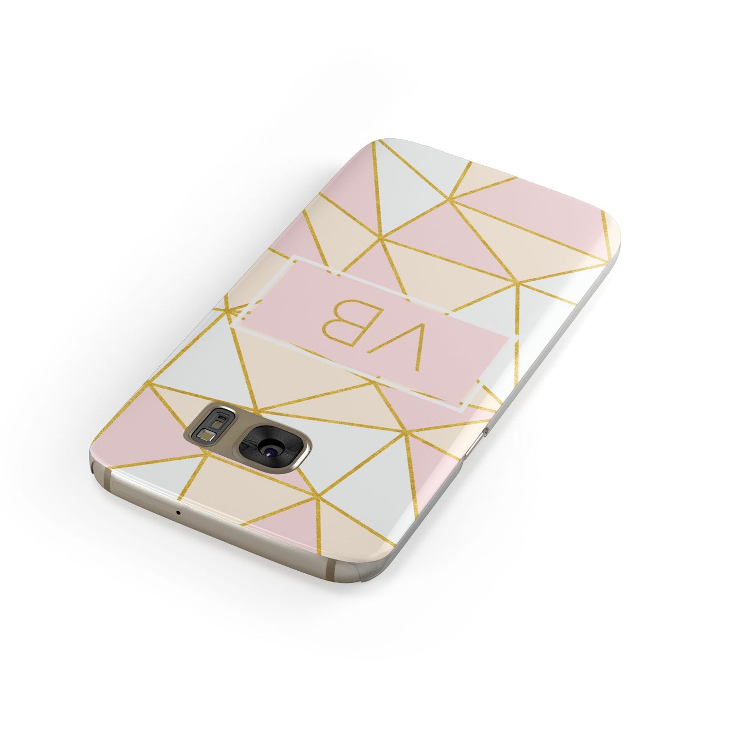 Personalised Gold Initials Geometric Samsung Galaxy Case Front Close Up