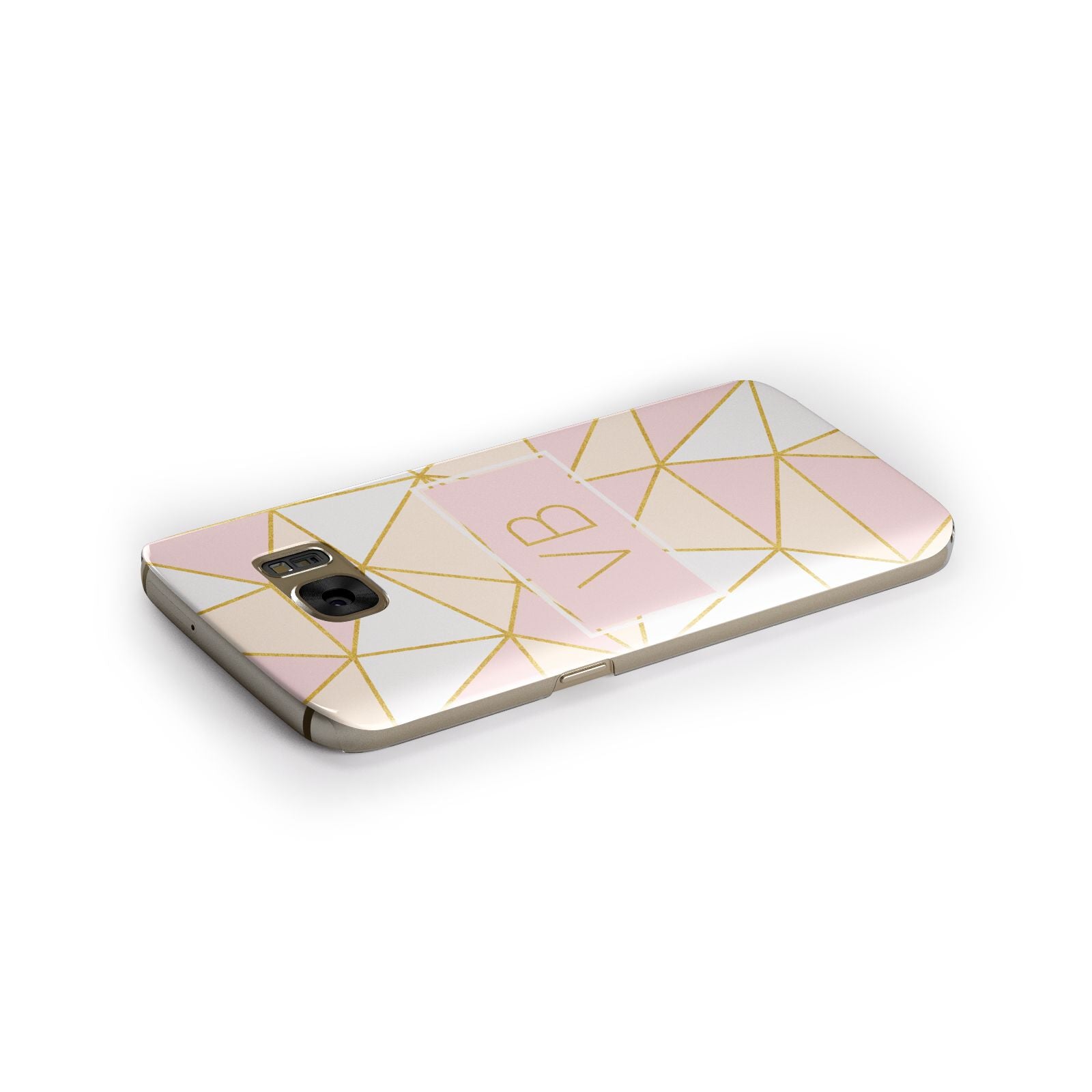 Personalised Gold Initials Geometric Samsung Galaxy Case Side Close Up