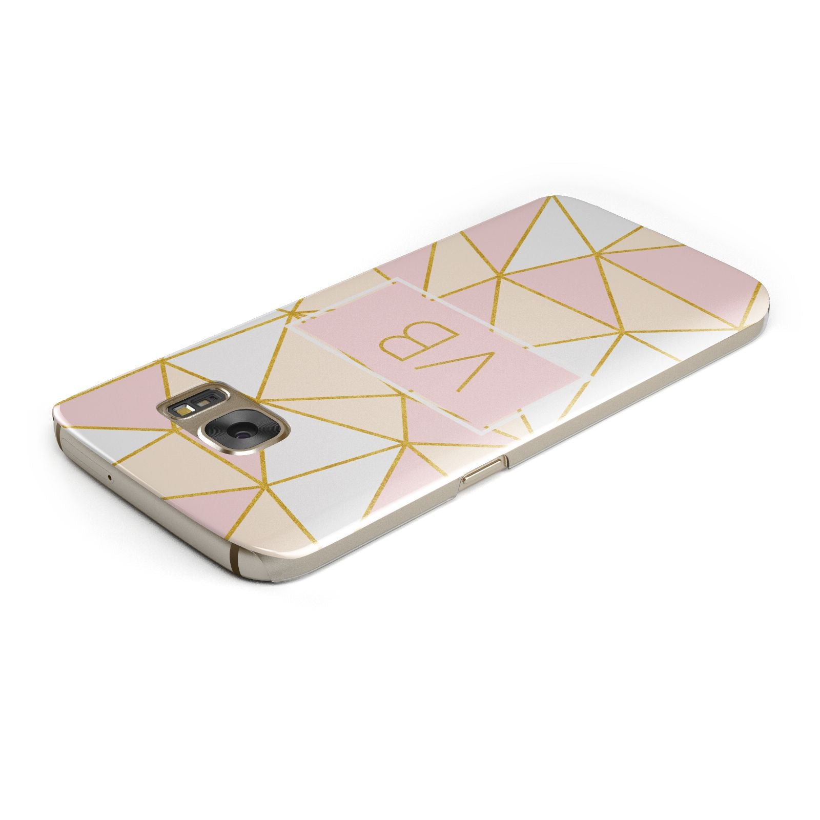 Personalised Gold Initials Geometric Samsung Galaxy Case Top Cutout