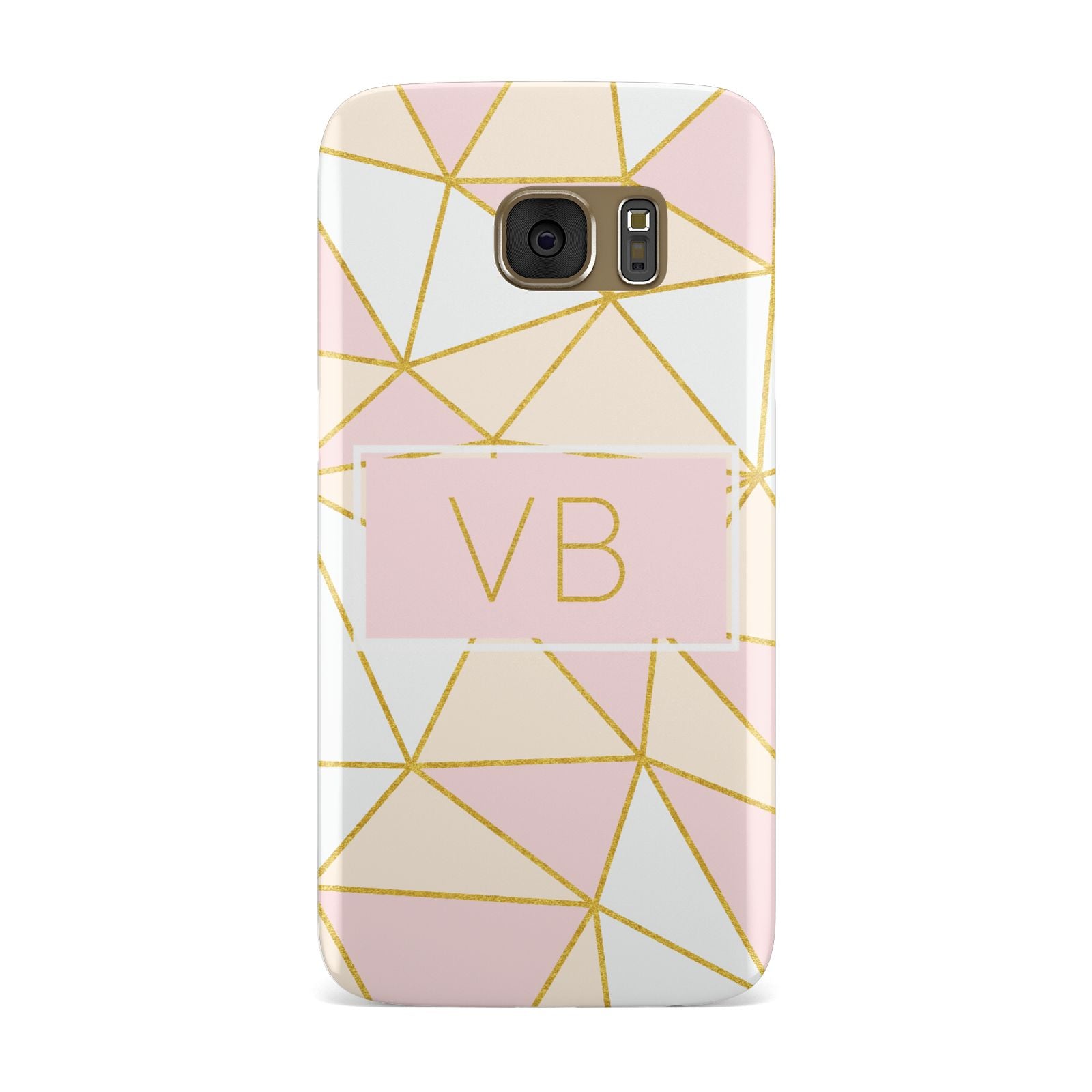 Personalised Gold Initials Geometric Samsung Galaxy Case