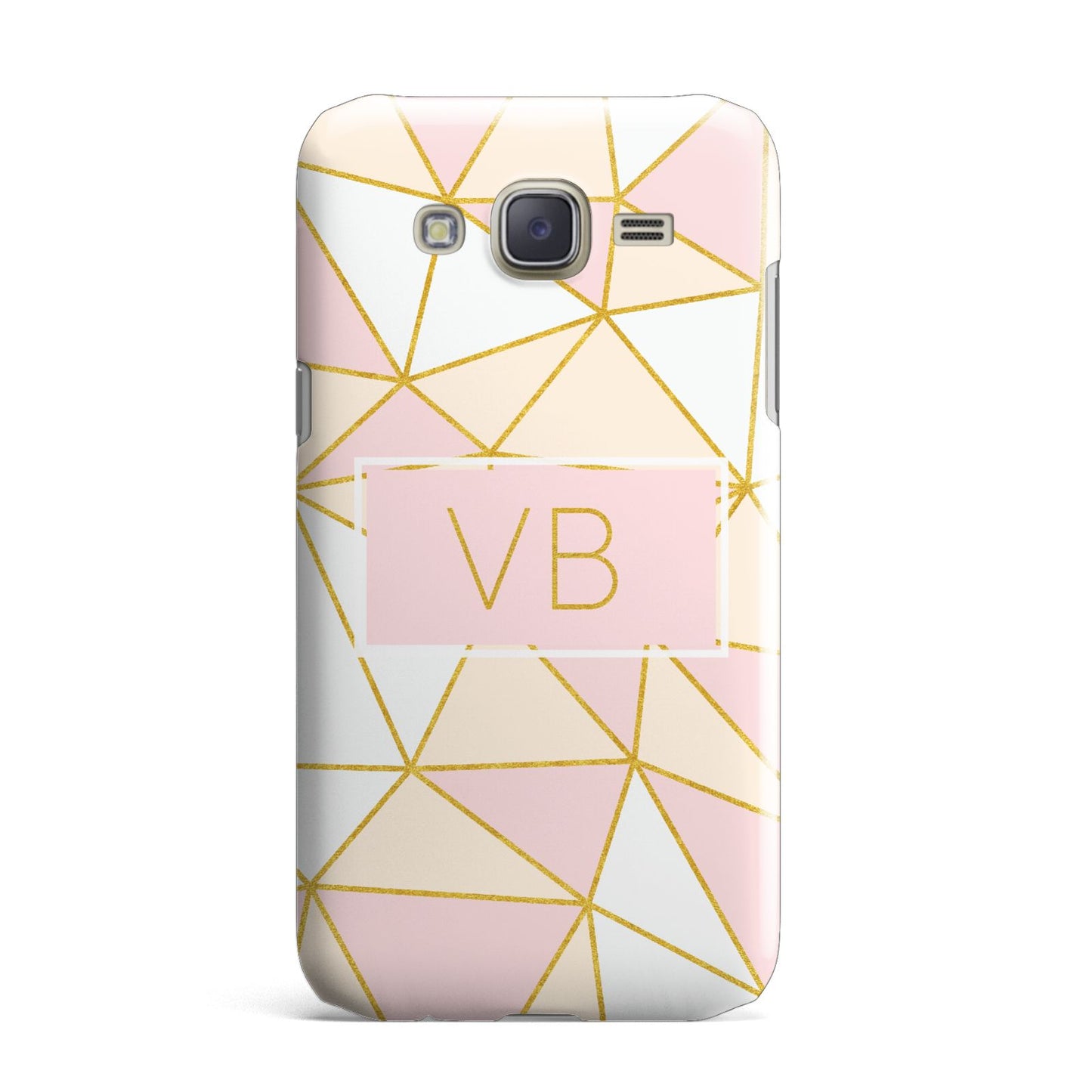 Personalised Gold Initials Geometric Samsung Galaxy J7 Case