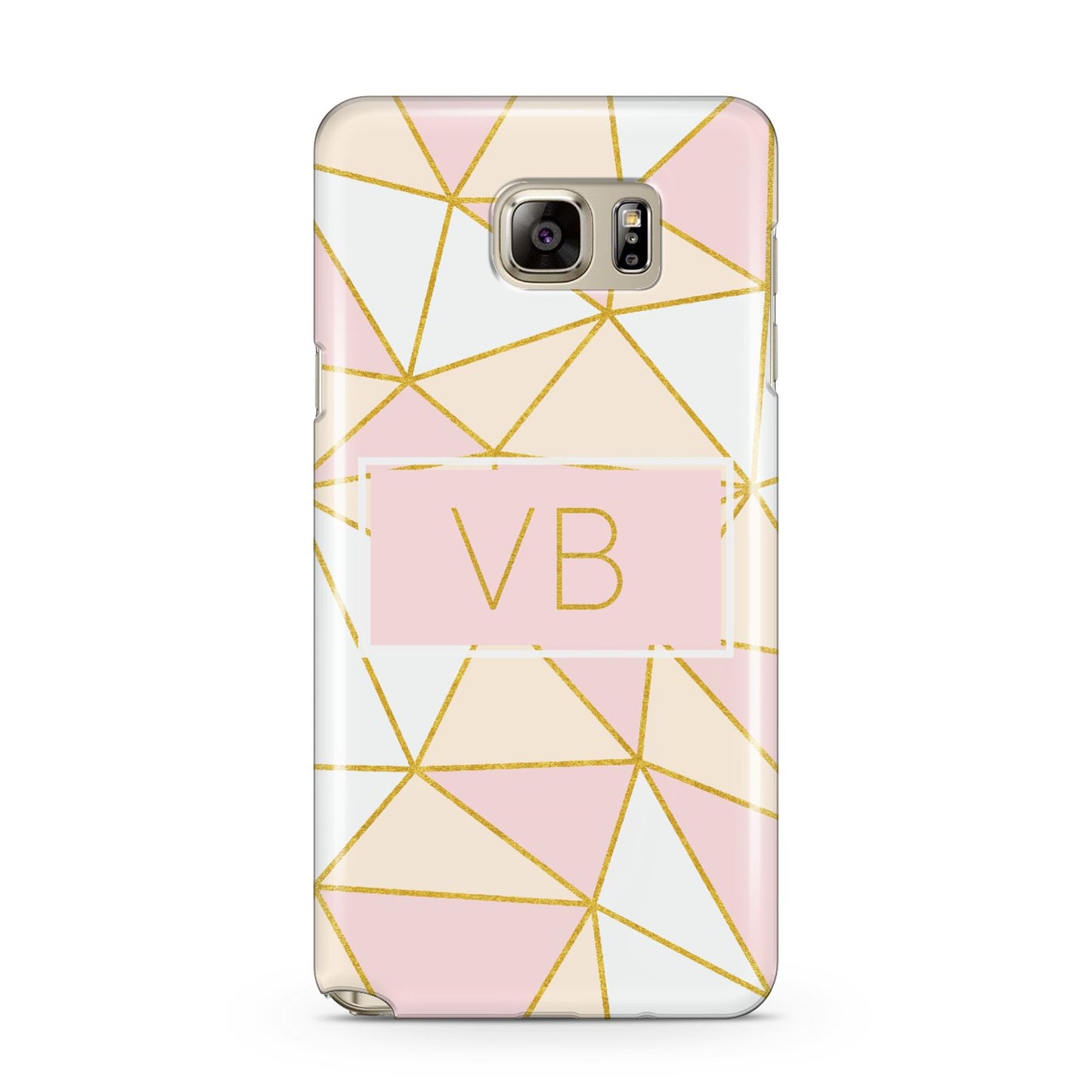 Personalised Gold Initials Geometric Samsung Galaxy Note 5 Case