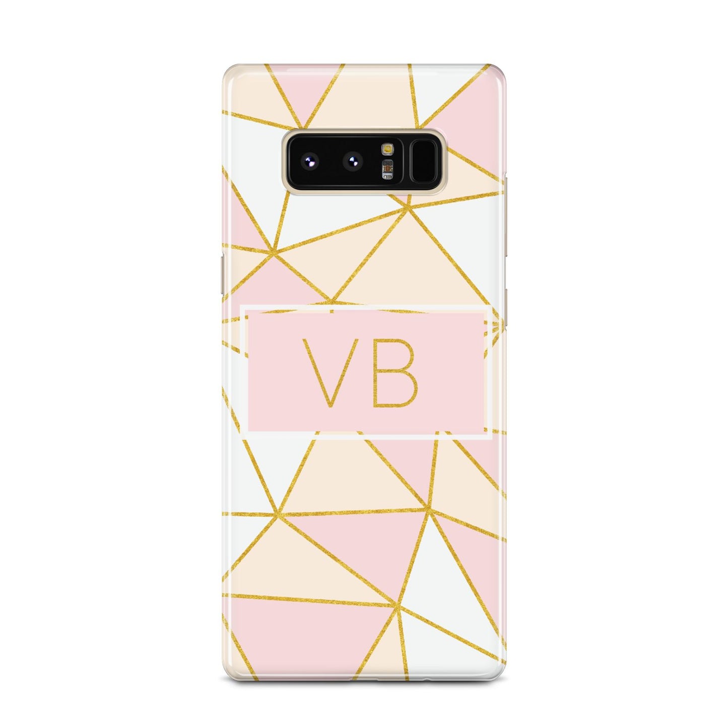 Personalised Gold Initials Geometric Samsung Galaxy Note 8 Case