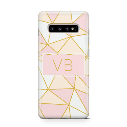 Personalised Gold Initials Geometric Samsung Galaxy S10 Case