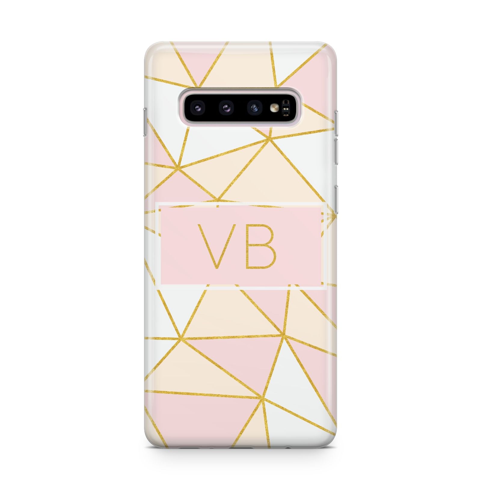 Personalised Gold Initials Geometric Samsung Galaxy S10 Plus Case